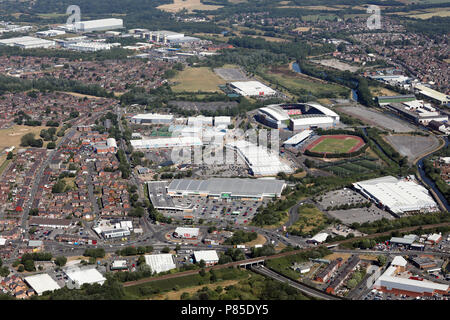 Vista aerea del Wigan centro città Foto Stock