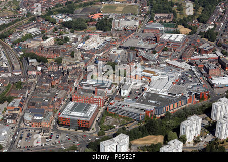 Vista aerea del Wigan centro città Foto Stock