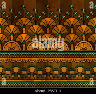 Ornamento egiziano.modello egiziano. Seamless pattern in stile egiziano. Illustrazione Vettoriale Illustrazione Vettoriale