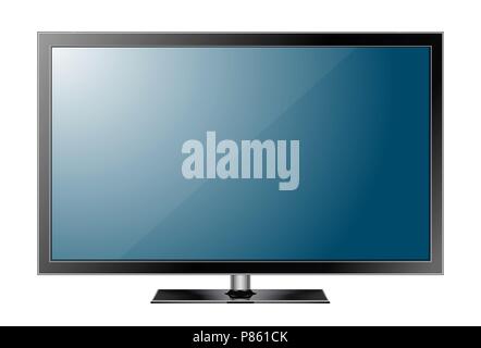 Realistici sullo schermo TV. Moderno ed elegante di tipo led. Computer di grandi dimensioni display monitor mockup. Illustrazione Vettoriale Illustrazione Vettoriale