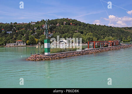 Balaton Ungheria Tihany Unione grande vista lago 2018 soleggiata giornata estiva. Foto Stock