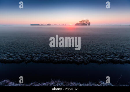 Zonsopkomst op de Hekkemieden, Sunrise a Hekkemieden Foto Stock