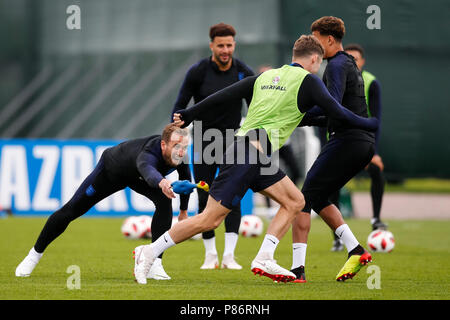 San Pietroburgo, Russia. Il 10 luglio 2018. Harry Kane di Inghilterra durante un'Inghilterra sessione di formazione alla Stadium Spartak Zelenogorsk, prima della loro Semi finale contro la Croazia, il 10 luglio 2018 in Zelenogorsk, Credito: Immagini di PHC/Alamy Live News Foto Stock