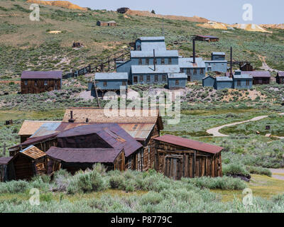 Timbro Standard Mill, Bodie ghost town, Bodie State Historic Park, California. Foto Stock