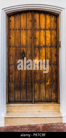 La vecchia porta con texture interessanti, elemento di architettura, interessante ingresso all'edificio, in stile vintage, ingresso Foto Stock