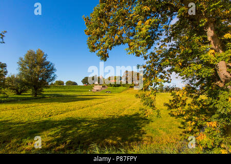 Terp Hegebeintum dorp, dimora artificiale collina paese Hegebeintum Foto Stock