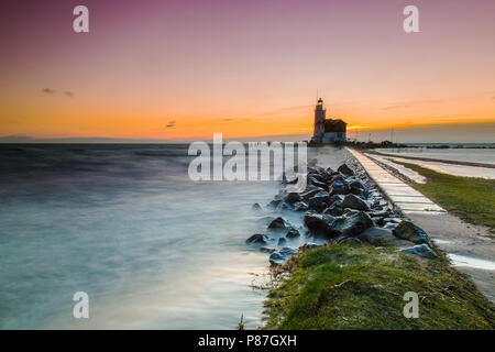 Vuurtoren 'Paard van Marken' Nederland, Faro "Paard van Marken Paesi Bassi Foto Stock