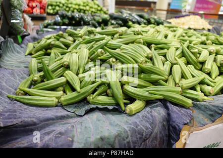 L'Okra o noto anche come Ladies' dita Foto Stock