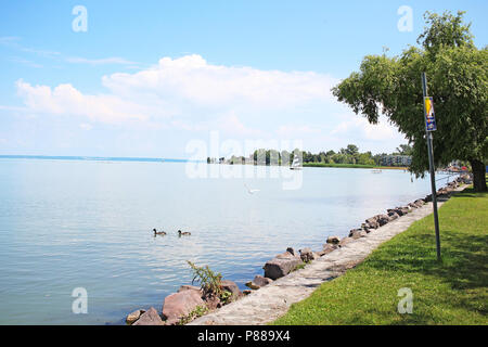 Balaton Ungheria Tihany Unione grande vista lago 2018 soleggiata giornata estiva. Foto Stock