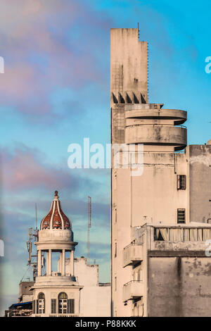 Vista aerea stile eclettico edifici al centro cittadino di Montevideo, Uruguay Foto Stock