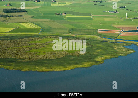 Luchtfoto van akkers; foto aerea di terreni agricoli Foto Stock