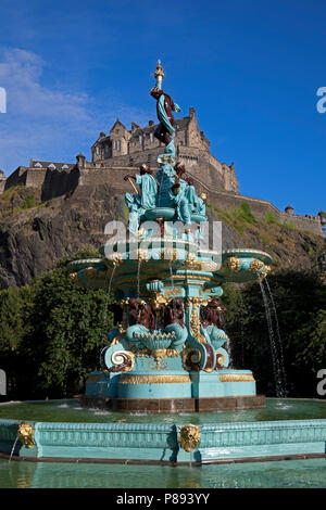 Ross Fontana, a ovest di Princes Street Gardens, Edimburgo, Scozia, Regno Unito Foto Stock