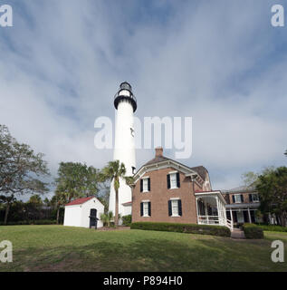 San Simons Faro. La Georgia, Stati Uniti d'America Foto Stock