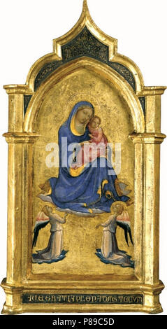 7 Lorenzo Monaco, la Madonna dell'Umiltà con due angeli, 1420. Museo Liehtenstein. Foto Stock