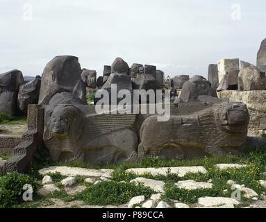 Ain Dara. Sito archeologico. Resti del tempio. Syro-Hittite. Età del ferro. 1300-740 BC. Foto Stock