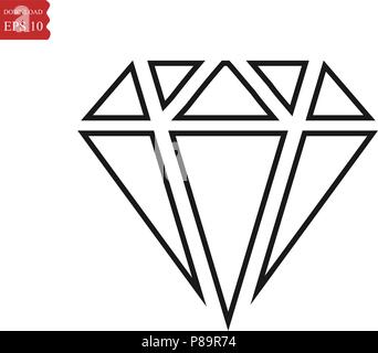 Profilo di diamante icona, moderno e minimale design piatto lo stile di una linea sottile illustrazione vettoriale EPS 10 Illustrazione Vettoriale