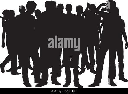 Illustrazione di una folla isolato su bianco Illustrazione Vettoriale