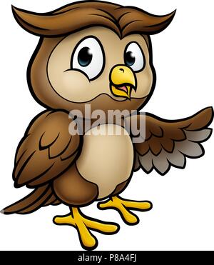 Cartoon Owl carattere Illustrazione Vettoriale