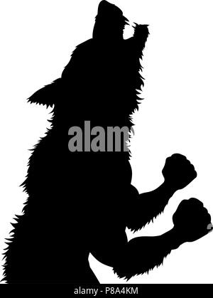 Lupo Mannaro Wolfman Halloween Silhouette Illustrazione Vettoriale