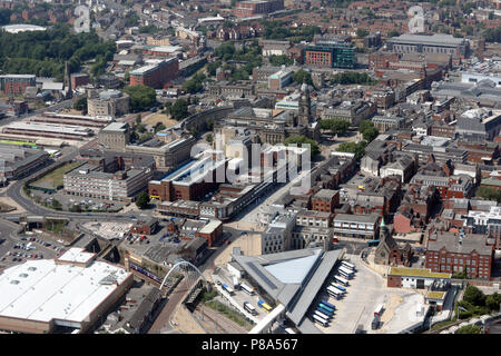 Vista aerea del centro di Bolton,, Greater Manchester ma ex Lancashire Foto Stock