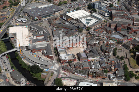 Vista aerea del Rotherham Town Center, South Yorkshire Foto Stock