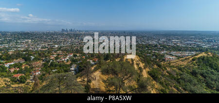 Los Angeles, panorama vista vom Colline di Hollywood Foto Stock