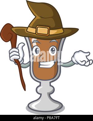 Strega irish coffee mascotte cartoon Illustrazione Vettoriale