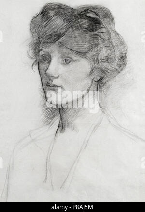 Waterhouse John William - Ritratto di una dama (eventualmente onorevole Alexander Puleston Henderson) Foto Stock