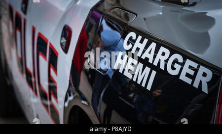 Replica American automobile della polizia. Foto Stock