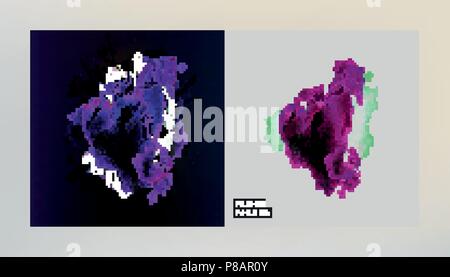 Stock illustrazione vettoriale con copertine a colori set. Composizione del caos. Il futuristico design poster. Modelli per cartelloni, banner, volantini, presentazioni e report. EPS10 Illustrazione Vettoriale