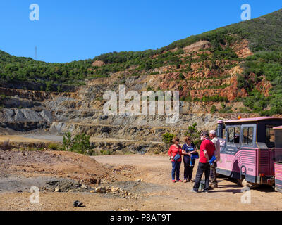 Tour guidato, miniera abbandonata, Rio Marina, Isola d'Elba, Regione Toscana, Provincia di Livorno, Italia, Europa Foto Stock
