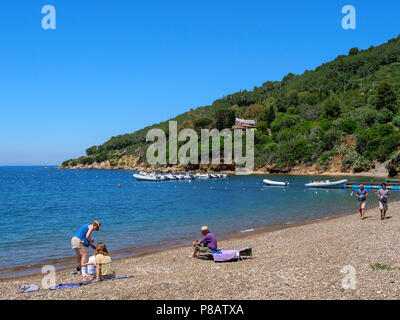 Spiaggia Spiaggia di Bagnaia, Elba, Regione Toscana, Provincia di Livorno, Italia, Europa Foto Stock