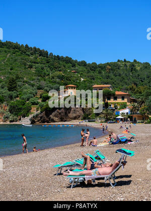 Spiaggia Spiaggia di Bagnaia, Elba, Regione Toscana, Provincia di Livorno, Italia, Europa Foto Stock