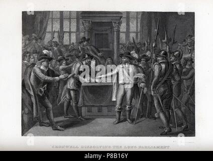 Cromwell sciogliendo il parlamento molto. Museo: Collezione privata. Foto Stock