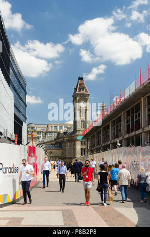 Su larga scala e di riqualificazione di progetti di costruzione nel centro della città di Birmingham Foto Stock