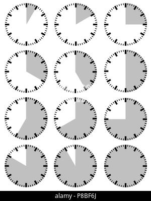 Illustrazione di diversi timer isolato su bianco Illustrazione Vettoriale