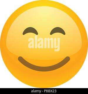 Faccia sorridere emoji icona vettore Illustrazione Vettoriale