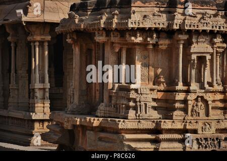 'Stone Carro di Hampi' - uno tra i tre famosi carri di pietra in India. Foto Stock