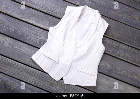 Bianco gilet giacca, laici piana. Foto Stock