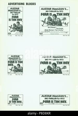 La paura è la chiave (1972) informazioni pubblicitarie, Data: 1972 Foto Stock
