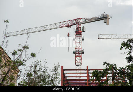 Costruzione di un multipiano di edificio residenziale a Mosca Foto Stock
