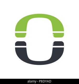 Telefono o iniziale Lettermark simbolo Vector Graphic Logo Design Illustrazione Vettoriale