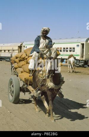 Sudan settentrionale, terminale ferroviario nella città di Karima Foto Stock