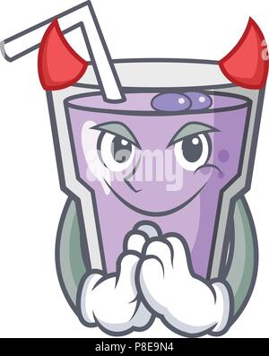 Diavolo berry smoothie mascotte cartoon Illustrazione Vettoriale