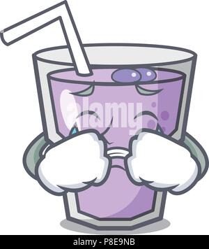 Il pianto berry smoothie mascotte cartoon Illustrazione Vettoriale