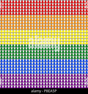 Abstract colorato disegno geometrico di rainbow LGBTQ / LGBT pride bandiera su sfondo bianco. Foto Stock