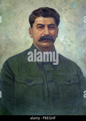 Gori, Georgia - 1 Dicembre 2016 : ritratto di Joseph Stalin a livello locale museo dedicato alla vita di unione Sovietica leader, che era nato a Gori. Foto Stock