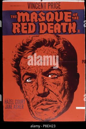 Masque della morte rossa (1964) di Vincent Price, informazioni pubblicitarie, Film Poster, Data: 1964 Foto Stock