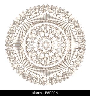 Flower Mandala illustrazione vettoriale. Modello di orientali, vintage di elementi decorativi. Round ornamento floreale pattern. Elemento di design in Indian Mehndi stile. Illustrazione Vettoriale Illustrazione Vettoriale