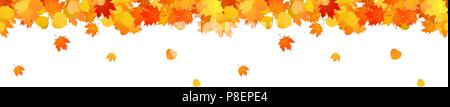 Decorativa orizzontale testata senza giunture con foglie che cadono per siti Illustrazione Vettoriale